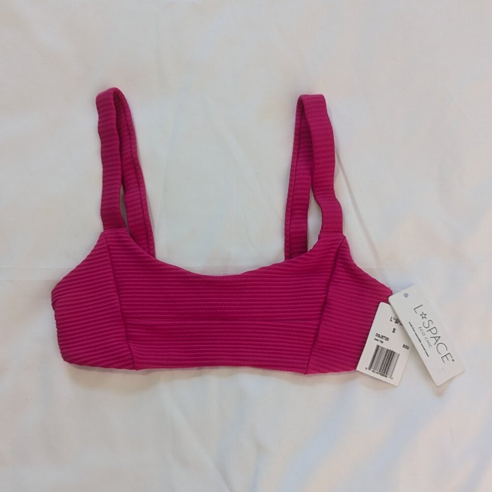 NWT L*Space Bougainvillea Pink Desi Bikini Top Size Small